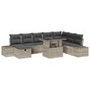 vidaXL Ensemble de canap&eacute; de jardin 9 pc Gris clair polyrotin