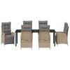 vidaXL Ensemble de salle &agrave; manger pour jardin 7 pcs Beige polyrotin