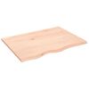 vidaXL Dessus de table 80x60x2 cm bois de ch&ecirc;ne massif non trait&eacute;
