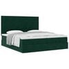 vidaXL Cadre de lit ottoman avec matelas vert fonc&eacute; 160x200 cm velours