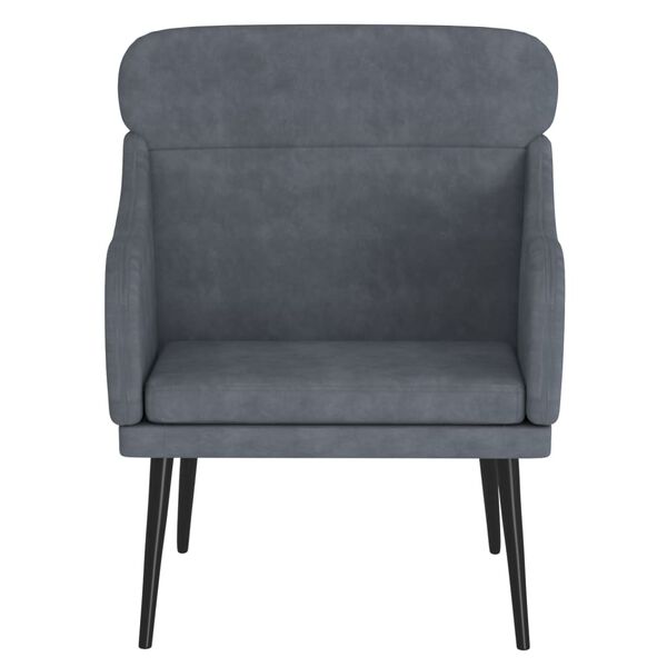 vidaXL Fauteuil Gris foncé 63x76x80 cm Velours