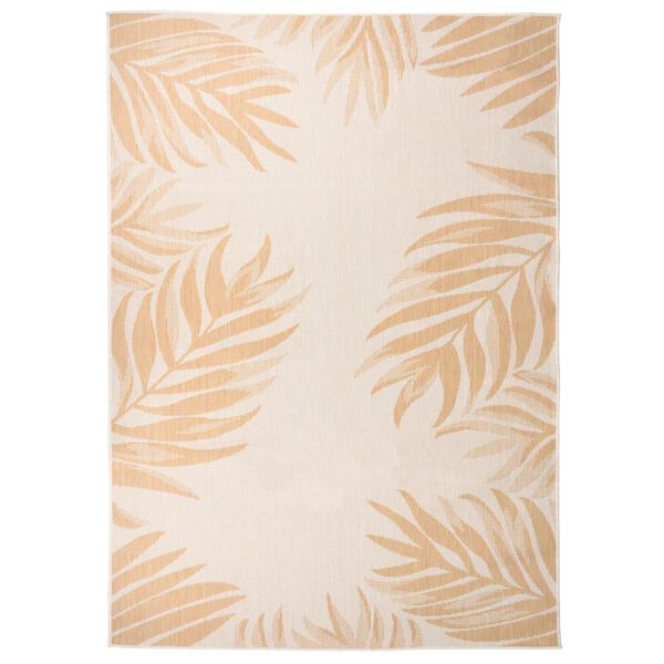 vidaXL Tapis &agrave; tissage plat d'ext&eacute;rieur 140x200 cm Motif de feuille