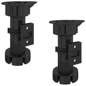 vidaXL Pieds de meuble R&eacute;glable 2 pcs Noir 46 x 46 x 128 mm PP