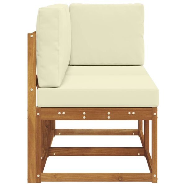 vidaXL Canap&eacute; d&rsquo;ext&eacute;rieur milieu et coin 2 Pi&egrave;ce Naturel et Cr&egrave;me