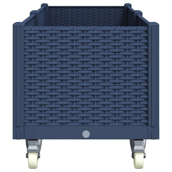 vidaXL Jardini&egrave;re &agrave; roulettes bleu gris 160x50x54 cm PP