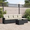 vidaXL Salon de jardin 6 pcs avec coussins noir r&eacute;sine tress&eacute;e