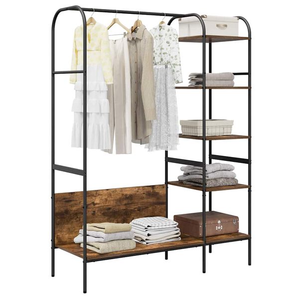 vidaXL Porte-v&ecirc;tements Ch&ecirc;ne brun 120 x 44 x 160 cm Bois d'ing&eacute;nierie