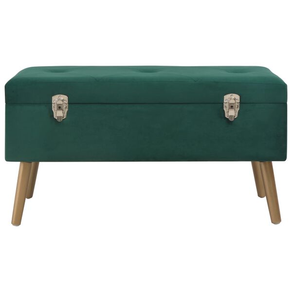 vidaXL Banc avec compartiment de rangement 80 cm Vert Velours