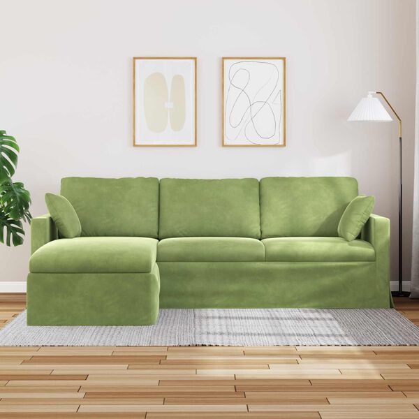 vidaXL Canap&eacute; Vert clair 198 x 134 x 80 cm Velours