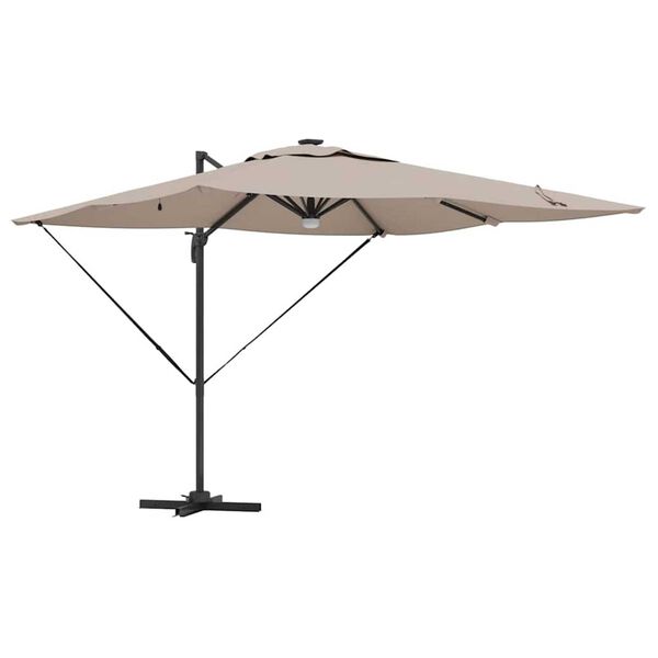 vidaXL Parasol Roma Taupe 286 x 285 x 270 cm Aluminium et polyester