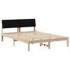 vidaXL Cadre de lit Marron et noir 140 x 200 cm Bois massif en pin
