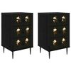 vidaXL Table de chevet BREMEN 2 pc Ch&ecirc;ne noir 36 x 33 x 61 cm