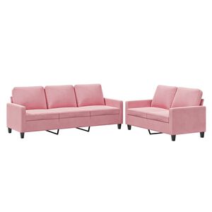 vidaXL Ensemble de canap&eacute;s 2 pcs avec coussins Rose Velours