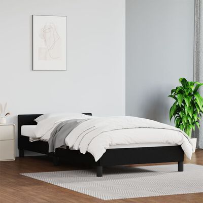 vidaXL Cadre de lit avec tête de lit Noir 90x200 cm Similicuir