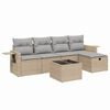 vidaXL Salon de jardin avec coussins 6pcs m&eacute;lange beige r&eacute;sine tress&eacute;e