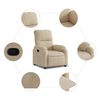 vidaXL Fauteuil inclinable crème tissu microfibre