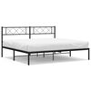 vidaXL Cadre de lit m&eacute;tal sans matelas et t&ecirc;te de lit noir 180x200 cm