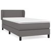 vidaXL Sommier &agrave; lattes de lit avec matelas Gris 90x190 cm Similicuir