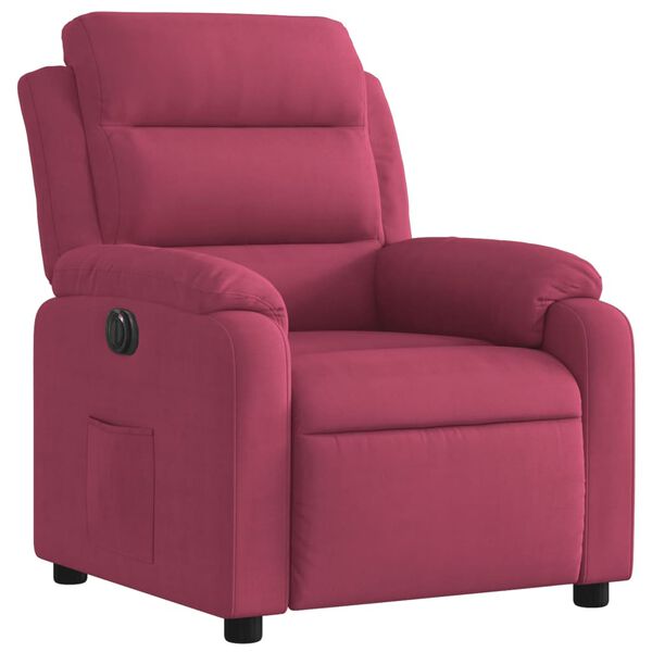 vidaXL Fauteuil inclinable &eacute;lectrique rouge bordeaux velours