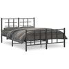 vidaXL Cadre de lit m&eacute;tal sans matelas avec pied de lit noir 140x190cm