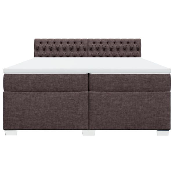 vidaXL Sommier &agrave; lattes de lit avec matelas Marron fonc&eacute; 200x200 cm