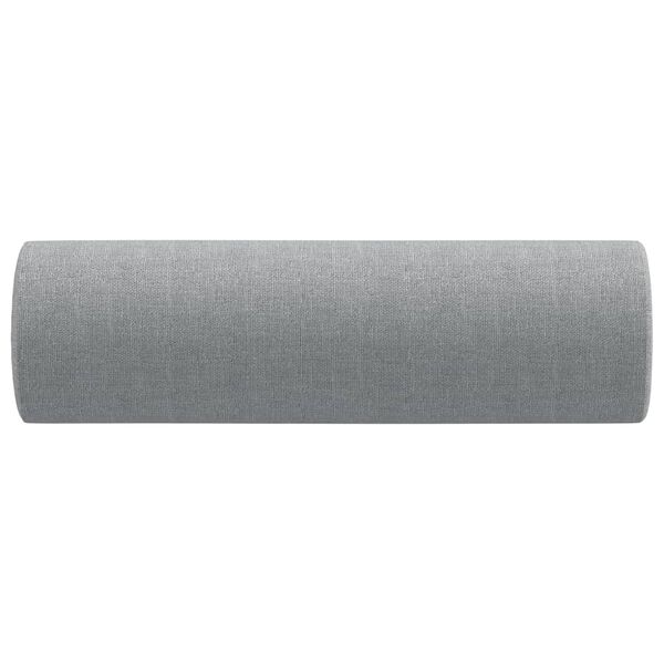 vidaXL Oreillers d&eacute;coratifs lot de 2 Gris clair &Oslash;15x50 cm Tissu