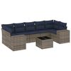 vidaXL Ensemble de canap&eacute; de jardin 8 pcs avec coussins gris r&eacute;sine tress&eacute;e