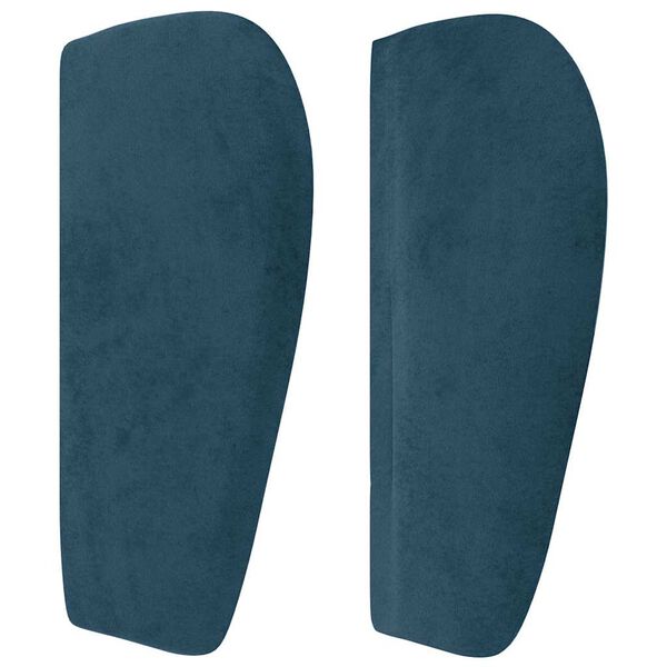 vidaXL T&ecirc;te de lit avec oreilles Bleu fonc&eacute; 103x23x78/88 cm Velours