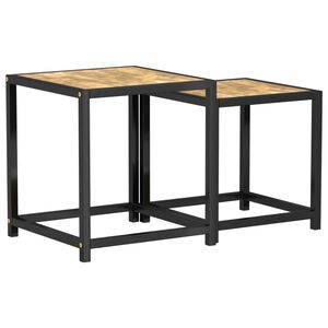 vidaXL Tables &agrave; th&eacute; 2 pcs MDF Noir et jaune