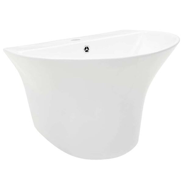 vidaXL Lavabo Blanc 56 x 48 x 42 cm C&eacute;ramique &Eacute;maill&eacute;e