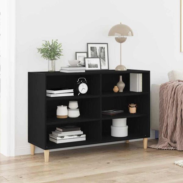 vidaXL Buffet Ch&ecirc;ne noir 103,5 x 35 x 70 cm Bois d'ing&eacute;nierie
