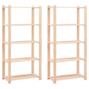 vidaXL &Eacute;tag&egrave;res de stockage 5 niveaux 2 pcs 80x38x170 cm Pin 250 kg