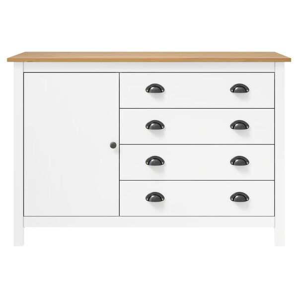 vidaXL Buffet Hill Blanc 120x40x80 cm Bois de pin solide