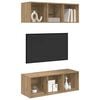 vidaXL Ensemble meuble TV 2 pcs Ch&ecirc;ne artisanal 37 x 37 x 107 cm