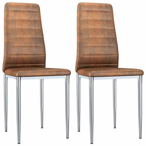 vidaXL Chaises de salle &agrave; manger 2 pcs Marron 41.5 x 48 x 99 cm