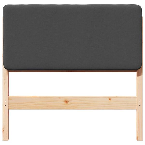 vidaXL T&ecirc;te de lit capitonn&eacute;e Brun et gris fonc&eacute; 80 cm Pin massif