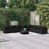 vidaXL Salon de jardin 9 pcs avec coussins Résine tressée Noir