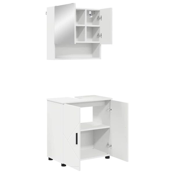vidaXL Ensemble de mobilier de salle de bain Montage mural 2 pcs Blanc