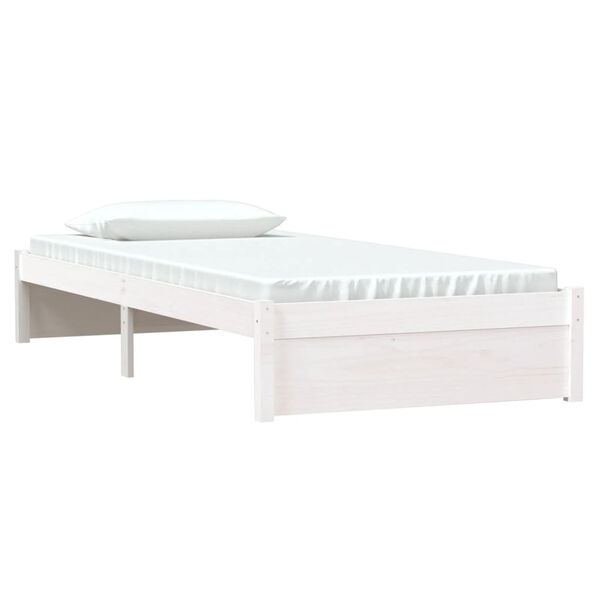 vidaXL Cadre de lit sans matelas blanc bois massif 90x190 cm