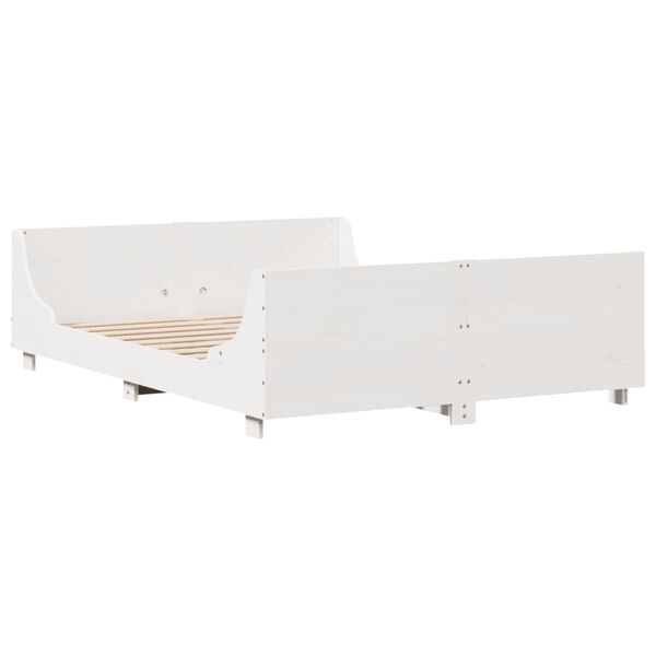vidaXL Cadre de lit sans matelas blanc 120x190 cm bois de pin massif