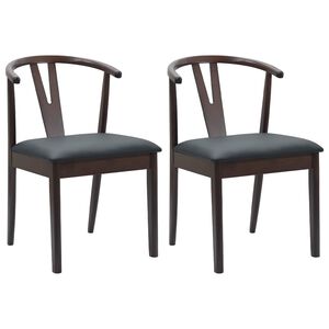 vidaXL Chaise de salle &agrave; manger 2 pc Bois de Caoutchouc Massif