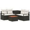 vidaXL Ensemble de Canap&eacute;s 6 pc Noir et blanc cr&egrave;me 55 x 55 x 37 cm