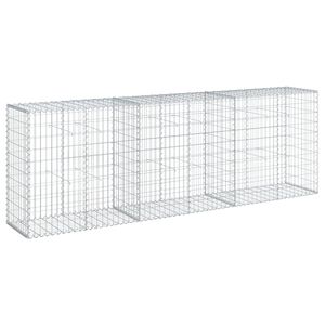 vidaXL Panier gabion avec couvercle 300x50x100 cm fer galvanis&eacute;