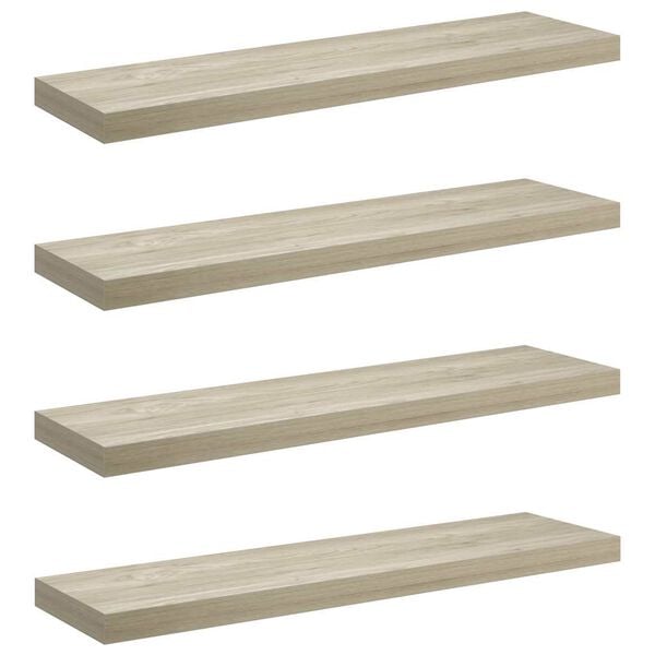 vidaXL &Eacute;tag&egrave;res murales flottantes 4 pcs ch&ecirc;ne 90x23,5x3,8 cm MDF