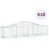 vidaXL Paniers à gabions arqués 10 pcs 200x50x40/60 cm fer galvanisé