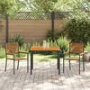 vidaXL Ensemble de salle &agrave; manger pour jardin 3 pcs Noir et Marron