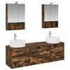 vidaXL Ensemble de mobilier de salle de bain 5 pcs Ch&ecirc;ne fum&eacute;