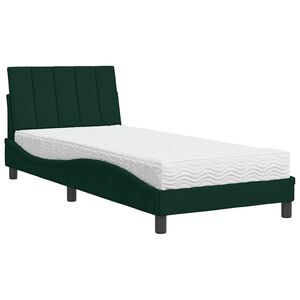 vidaXL Lit avec matelas Hanko vert fonc&eacute; 80x200 cm velours