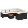 vidaXL Ensemble de canap&eacute; de jardin 9 pc Noir polyrotin
