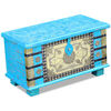 vidaXL Coffre de rangement Bois de manguier bleu 80 x 40 x 45 cm